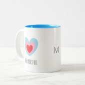 Tasse 2 Couleurs Corps Esprit Triple Coeur Monogramme (Devant gauche)