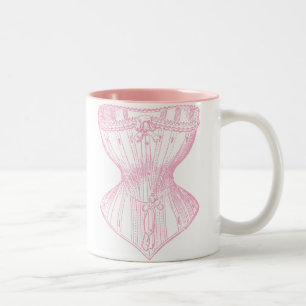 Tasse 2 Couleurs Corset victorien vintage rose