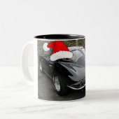 Tasse 2 Couleurs Corvette de Noël - Fenêtre Split noir (Devant gauche)