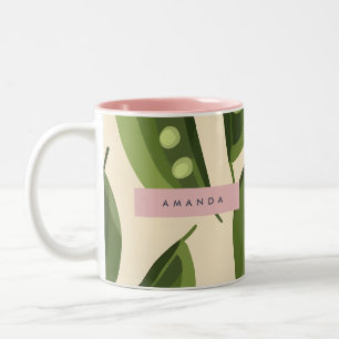 Tasse 2 Couleurs Cosse de Pois Verte Ludique et Fantaisiste Personn