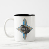 Tasse 2 Couleurs Costa Rica Surf Surfing Sloth Blue (Gauche)