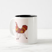Tasse 2 Couleurs Costume de dinde unicorne (Devant gauche)
