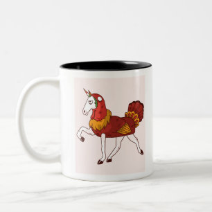 Tasse 2 Couleurs Costume de dinde unicorne