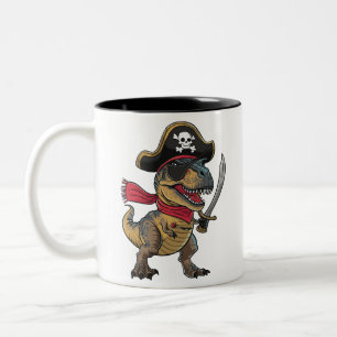 Tasse 2 Couleurs Costume de dinosaure pirate T-Rex drôle d'Hallowee