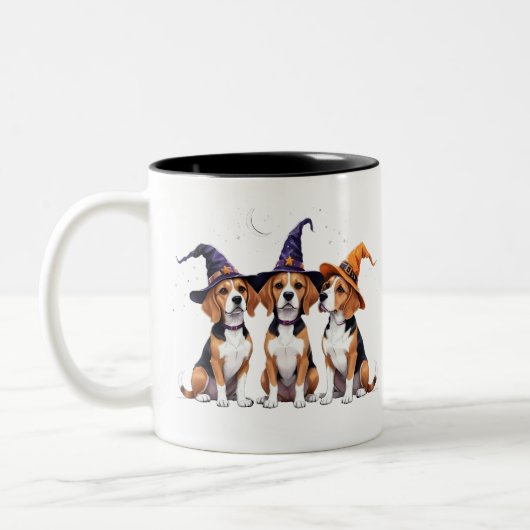 Tasse 2 Couleurs Costume Halloween Chien Éffrayant beagle Halloween (Gauche)