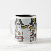 Tasse 2 Couleurs Costumes aztèques femelles (Devant gauche)