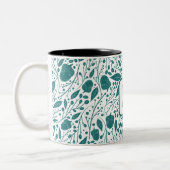 Tasse 2 Couleurs Cosy Retro Green Noël Monogramme personnalisé (Gauche)