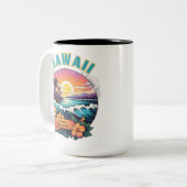 Tasse 2 Couleurs Coucher de soleil à Hawaii Beach Mountains Plumeri (Devant gauche)