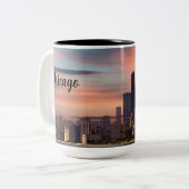 Tasse 2 Couleurs Coucher de soleil profond Chicago (Devant gauche)