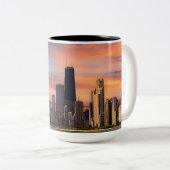 Tasse 2 Couleurs Coucher de soleil profond Chicago (Devant droit)