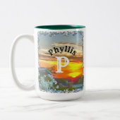 Tasse 2 Couleurs Coucher de soleil sur le toit 2295 (Gauche)