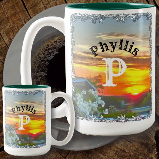 Tasse 2 Couleurs Coucher de soleil sur le toit 2295