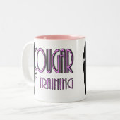 Tasse 2 Couleurs cougar à silhouette chaude tendance en entraînemen (Devant gauche)