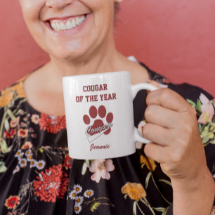 Tasse 2 Couleurs Cougar de l'année drôle Maroon
