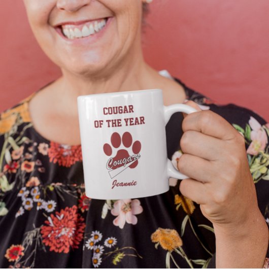 Tasse 2 Couleurs Cougar de l'année drôle Maroon