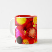 Tasse 2 Couleurs Couleur Abstraite rouge et rose (Devant gauche)