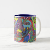 Tasse 2 Couleurs "Couleur Animée" Original Abstrait (Devant droit)