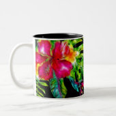 Tasse 2 Couleurs Couleur claire Tropical Floral Feuilles (Gauche)