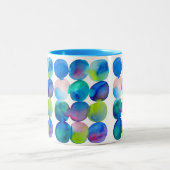 Tasse 2 Couleurs Couleur de cool d'art abstrait de motif de cercle (Centre)