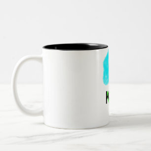 Tasse 2 Couleurs Couleur d'eau bleu vert ajouter votre nom texte pe