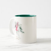 Tasse 2 Couleurs Couleur d'eau moderne Feuille Noël (Devant gauche)