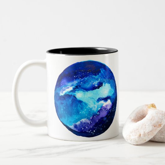Tasse 2 Couleurs Couleur d'eau nébuleuse de la galaxie de la planèt (Avec donut)