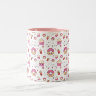 Tasse 2 Couleurs Couleur pastel Donut Kawaii Cute Cupcake