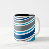 Tasse 2 Couleurs Couleurs de style rétro Vagues (Devant droit)