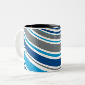Tasse 2 Couleurs Couleurs de style rétro Vagues (Devant gauche)