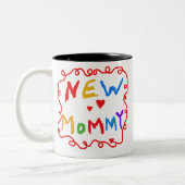 Tasse 2 Couleurs Couleurs primaires Texte Nouvelle maman   (Gauche)