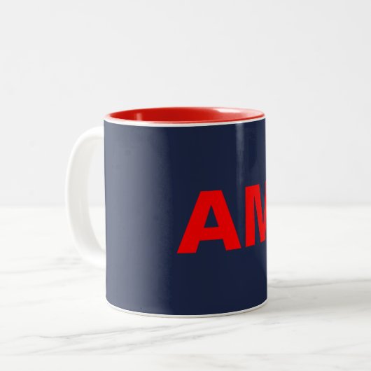 Tasse 2 Couleurs Couleurs rouges bleues Monogramme Lettres initiale (Devant gauche)