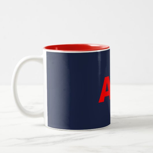 Tasse 2 Couleurs Couleurs rouges bleues Monogramme Lettres initiale (Gauche)
