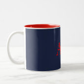 Tasse 2 Couleurs Couleurs rouges bleues Monogramme Lettres initiale (Gauche)