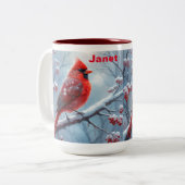 Tasse 2 Couleurs Coupe Cardinal Rouge Personnalisée, Coupe Cardinal (Devant gauche)