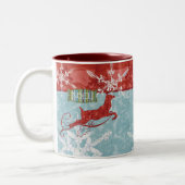 Tasse 2 Couleurs Coupe Contemporaine de café Noel Reindeer Noel (Gauche)
