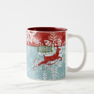 Tasse 2 Couleurs Coupe Contemporaine de café Noel Reindeer Noel