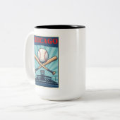 Tasse 2 Couleurs Coupe de baseball de Chicago (Devant gauche)