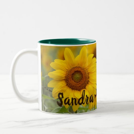 Tasse 2 Couleurs Coupe de café de tournesol personnalisée (Gauche)