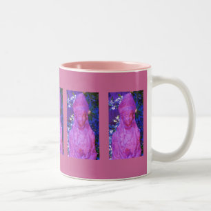 Tasse 2 Couleurs Coupe de café Qwan Yin bleu et rose modifié