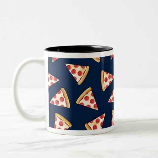 Tasse 2 Couleurs Coupe de pizza dans la marine (Gauche)