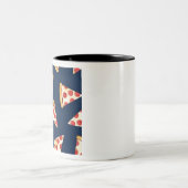 Tasse 2 Couleurs Coupe de pizza dans la marine (Centre)
