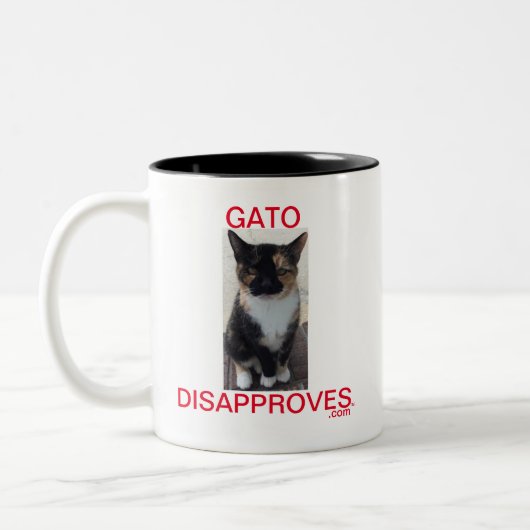 Tasse 2 Couleurs Coupe Deux Tons, Gato Désapprouve (Gauche)