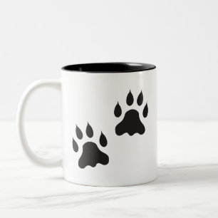 Tasse 2 Couleurs Coupe Empreinte de patte de café