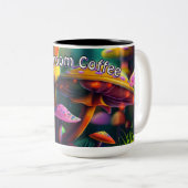 Tasse 2 Couleurs Coupe Imaginaire Champignons Café (Devant droit)
