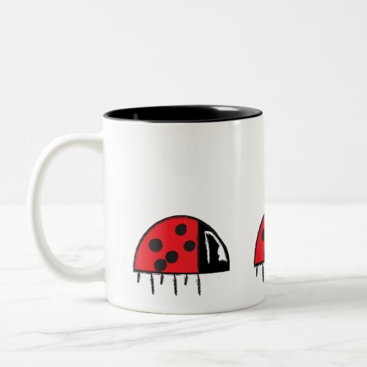 Tasse 2 Couleurs Coupe Ladybug de café (Gauche)