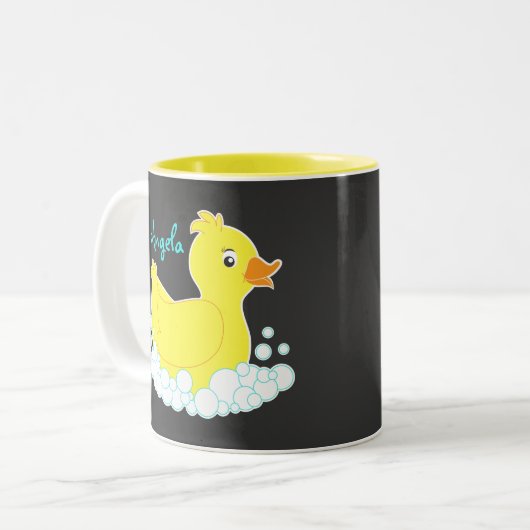 Tasse 2 Couleurs Coupe/Mug en caoutchouc de tableau noir (Devant gauche)