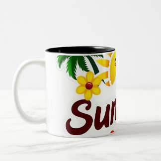 Tasse 2 Couleurs Coupe Soleil et Palmiers