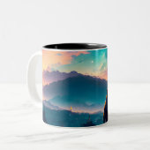 Tasse 2 Couleurs Couple Assis Sur Le Toit (Devant gauche)