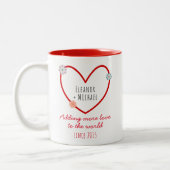 Tasse 2 Couleurs Couple Coeur mignon Mariage Anniversaire Valentine (Gauche)