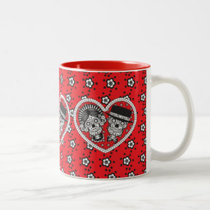 Tasse 2 Couleurs Couple crâne sucre